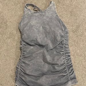 Nux vintage grey ruched workout tank